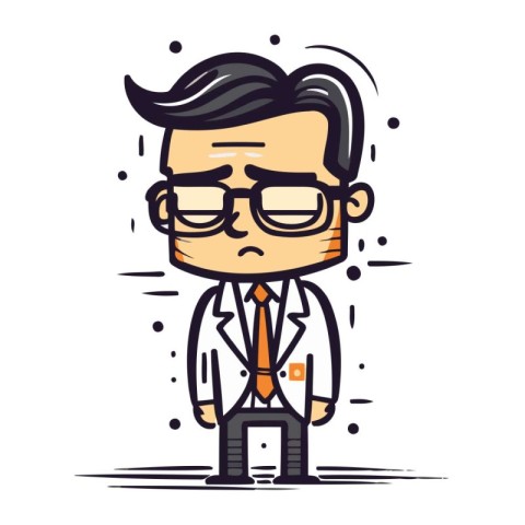 Vector illustration of a man in glasses. Cartoon style. Business