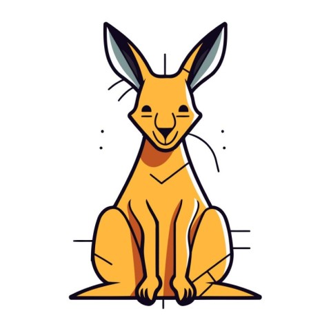 Kangaroo cartoon icon. Flat illustration of kangaroo vector icon