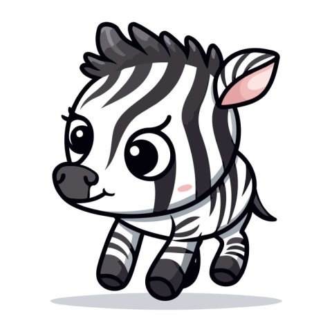 Zebra cartoon character vector illustration design. Cute zebra m