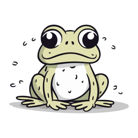 Frog cartoon character isolated on a white background. Vector il