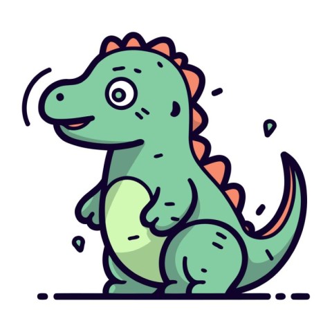 Cute cartoon dinosaur. Vector illustration isolated on a white b