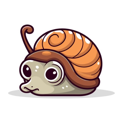 Cute cartoon snail isolated on a white background. Vector illust