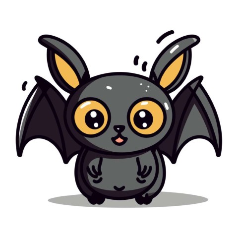 Cute Bat Cartoon Mascot Character Mascot Vector Illustration