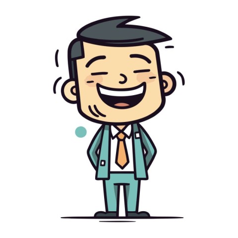 Vector illustration of a happy businessman cartoon character in