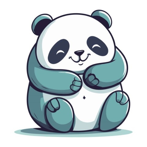 Cute cartoon panda. Vector illustration of a panda.