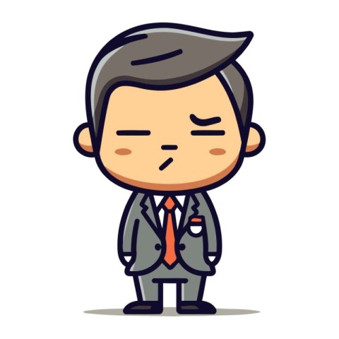 Sad Businessman   Cartoon Vector Illustration