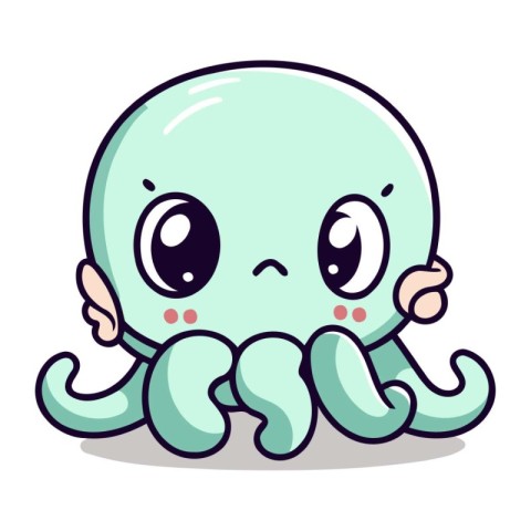 Cute octopus character design. Cute octopus mascot vector