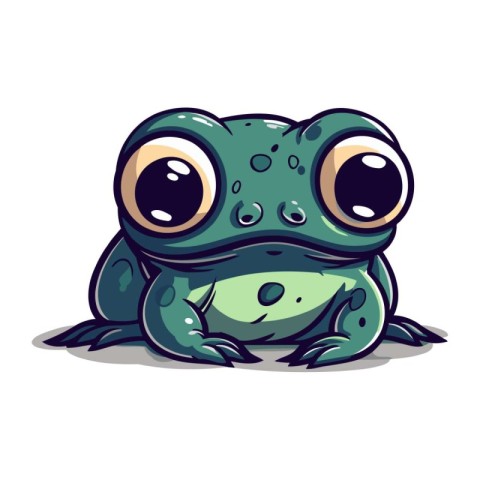 Cute cartoon frog isolated on a white background. Vector illustr