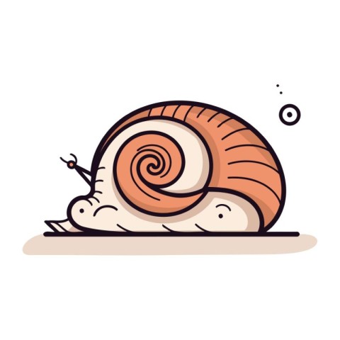 Snail. Cartoon vector illustration. Isolated on white background