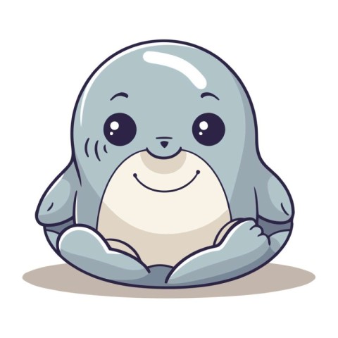 Cute baby seal character cartoon vector illustration. Cute baby