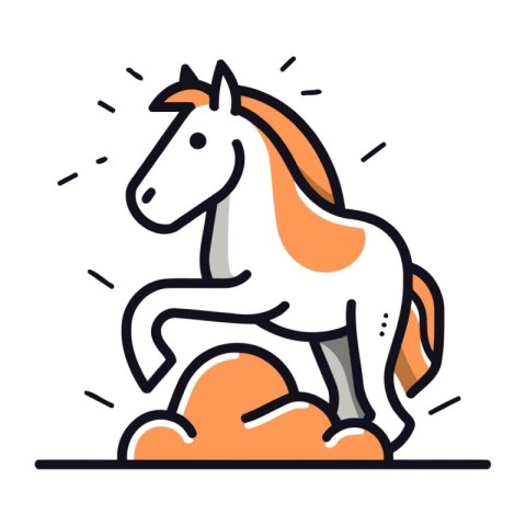 Horse icon. Flat style vector illustration. Isolated on white ba