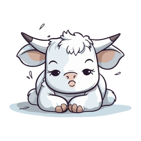 Illustration of a Cute Cow. Cute cartoon animal.