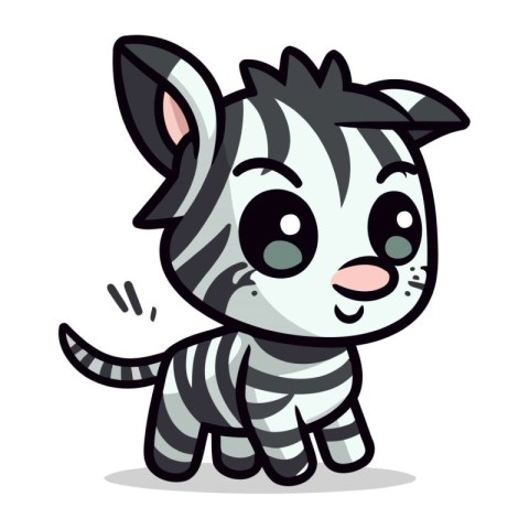 Cute Zebra Cartoon Mascot Character Vector Illustration.