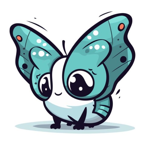 Cute cartoon butterfly. Vector illustration isolated on a white