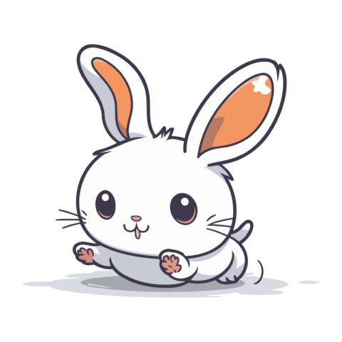 Cute cartoon bunny. Vector illustration of a cute little rabbit.