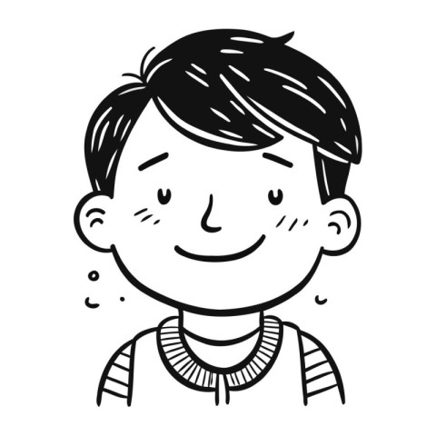 Vector illustration of a boy with short hair. Hand drawn style.