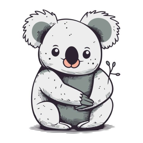 Cute cartoon koala. Vector illustration of a koala.