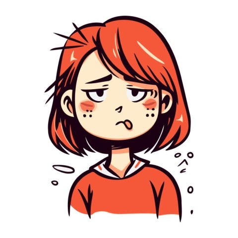 Angry woman face. Vector illustration in cartoon style isolated