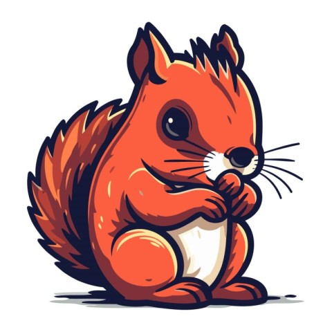 Squirrel. Vector illustration. Isolated on a white background.