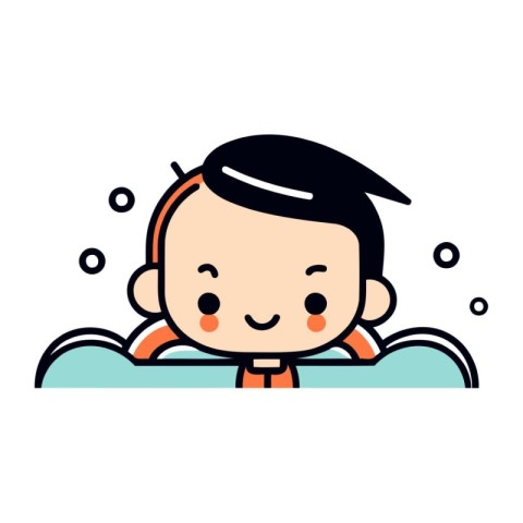 cute little boy in bathtub character icon vector illustration de