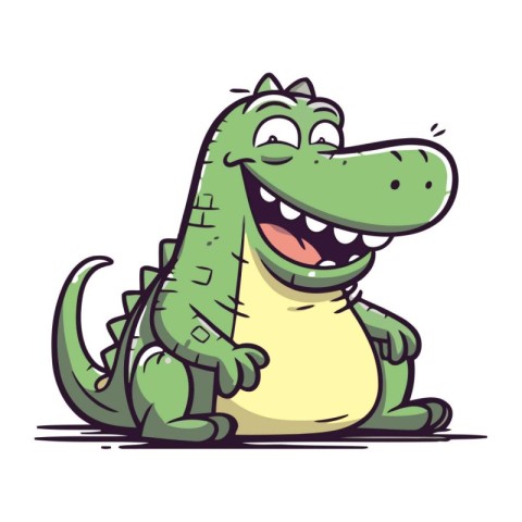 Cartoon crocodile. Vector illustration. Cute crocodile.