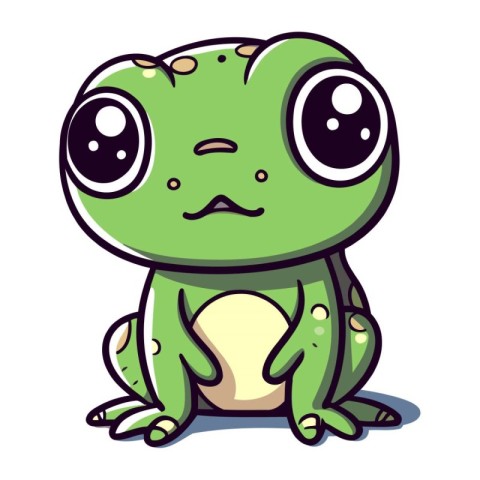 Cute cartoon frog. Vector illustration isolated on a white backg