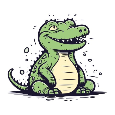 Cartoon crocodile. Vector illustration of a cute crocodile.