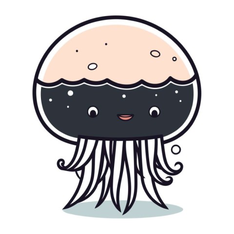 Cute jellyfish cartoon vector illustration. Cute jellyfish.