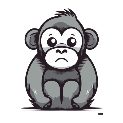 Monkey cartoon mascot. Vector illustration of a monkey isolated