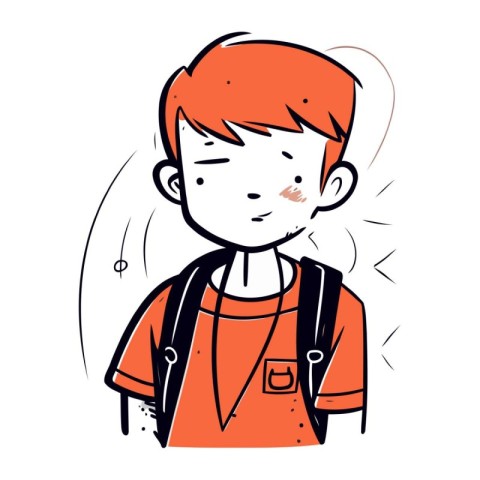 Vector illustration of a boy in a school uniform with a backpack