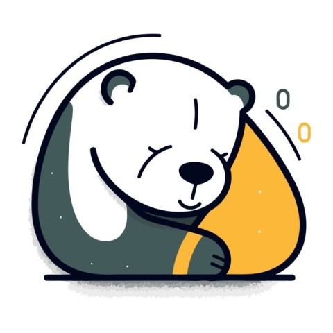 Cute polar bear sleeping. Vector illustration of a polar bear.