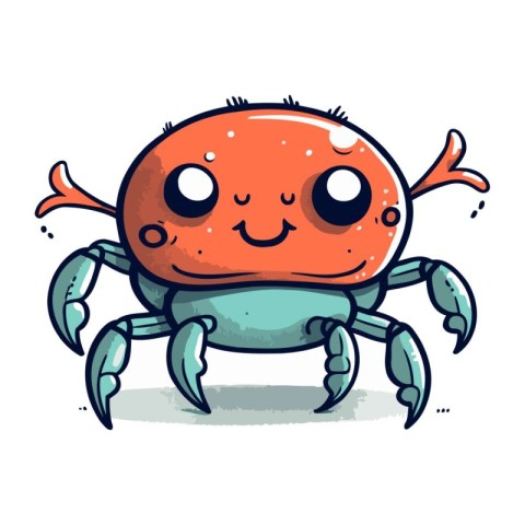 Cute cartoon crab. Vector illustration isolated on a white backg