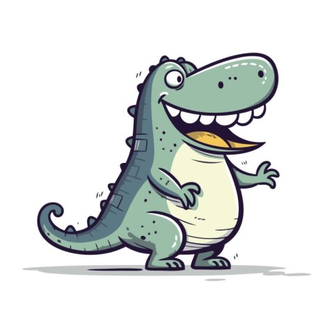 Cartoon crocodile. Vector illustration. Cute crocodile.