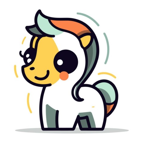 Cute cartoon horse. Childish vector illustration in flat style.