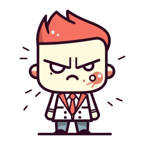 Angry man cartoon character. Vector illustration of angry man ca