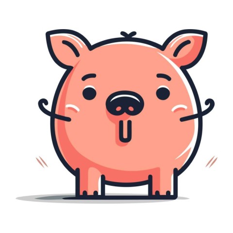 Cute piggy cartoon vector illustration. Cute piggy character.