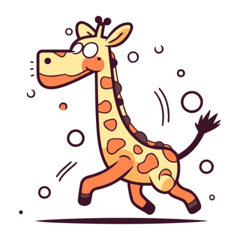 Cute cartoon giraffe. Vector illustration in a flat style.