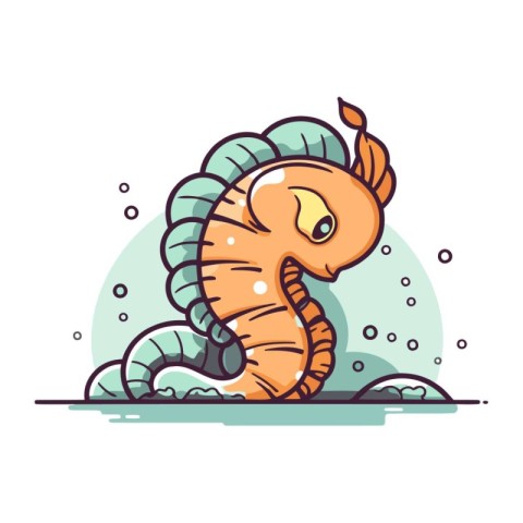 Seahorse. Sea animal. Vector illustration in cartoon style.