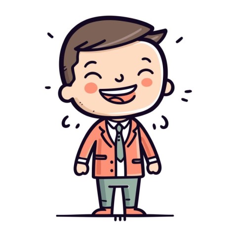 Businessman Smiling   Cartoon Vector Illustration