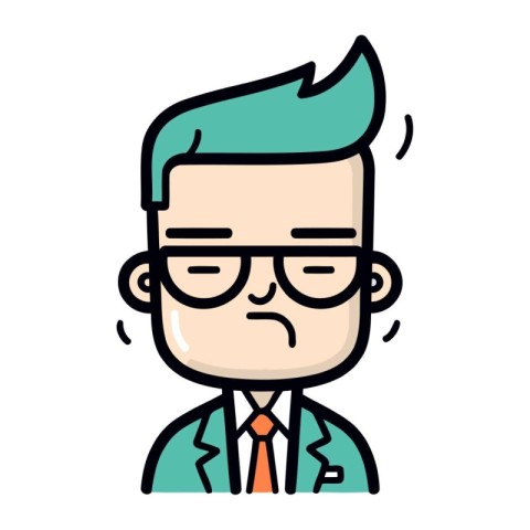 Cartoon man with glasses and a tie. Vector illustration design.