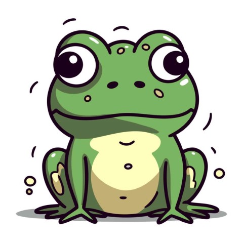 Cute cartoon frog. Vector illustration isolated on a white backg