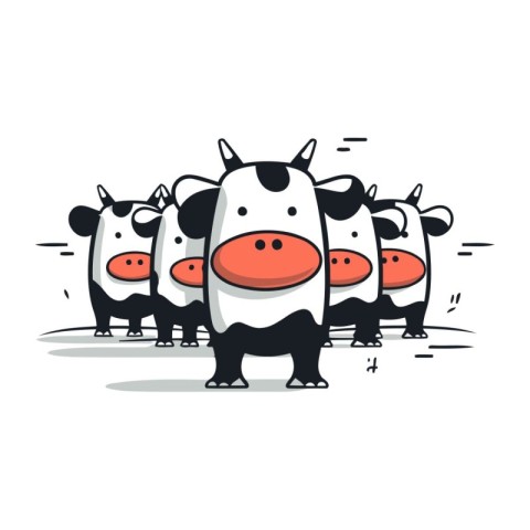 Cute cartoon cow vector illustration. Cute farm animal icon.