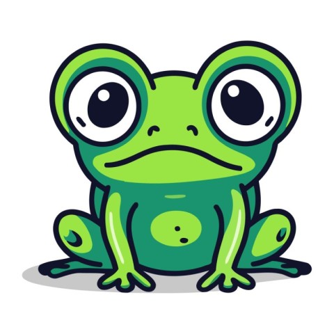 Cute cartoon frog isolated on a white background. Vector illustr