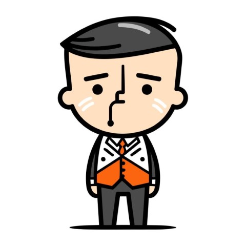 Character illustration design. Businessman wearing business suit