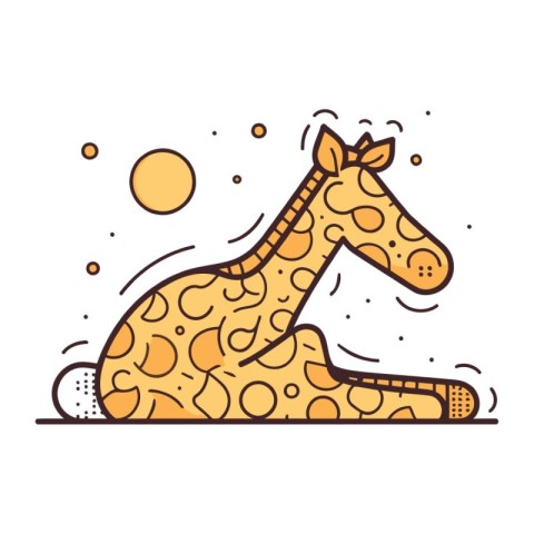 Cute cartoon giraffe. Vector illustration on white background. F