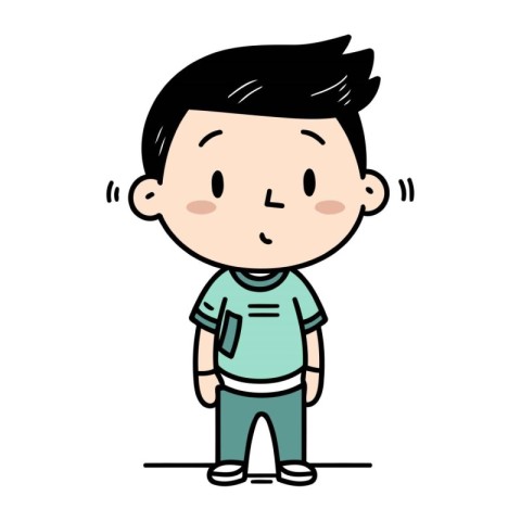 Illustration of a Kid Boy Wearing a T Shirt