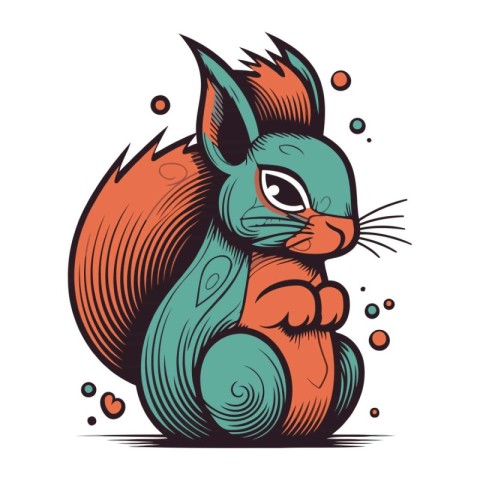 Squirrel. Vector illustration of a squirrel in the cartoon style