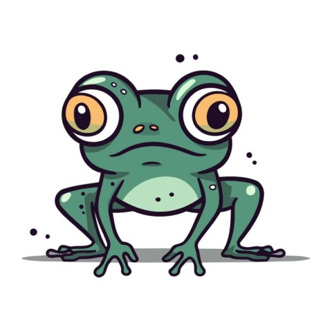 Frog cartoon character. Vector illustration isolated on a white