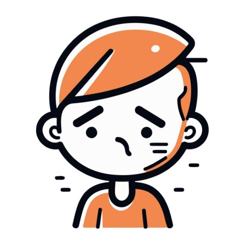 cute boy face cartoon vector illustration graphic design icon ve