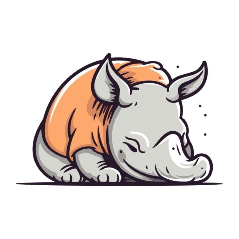 Rhinoceros. Vector illustration of a rhinoceros.